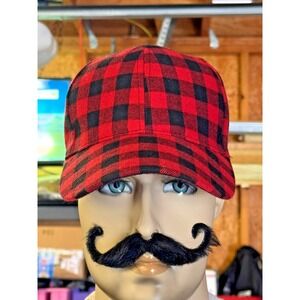 Red Black Buffalo Plaid Baseball Cap Adjustable Flannel Hat New